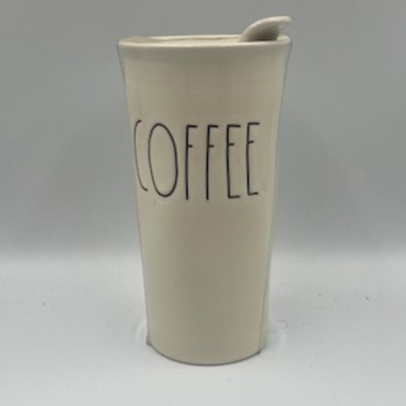 Rae Dunn “COFFEE “ Travel Tumbler Mug 16 Ounce Ceramic With Lid New - Picture 1 of 4